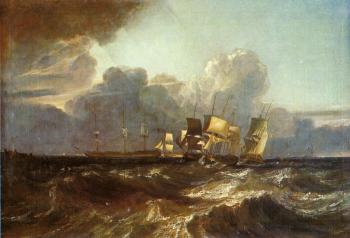 Joseph Mallord William Turner : Ships Bearing Up for Anchorage